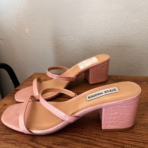 Steve Madden block heels pink size 9